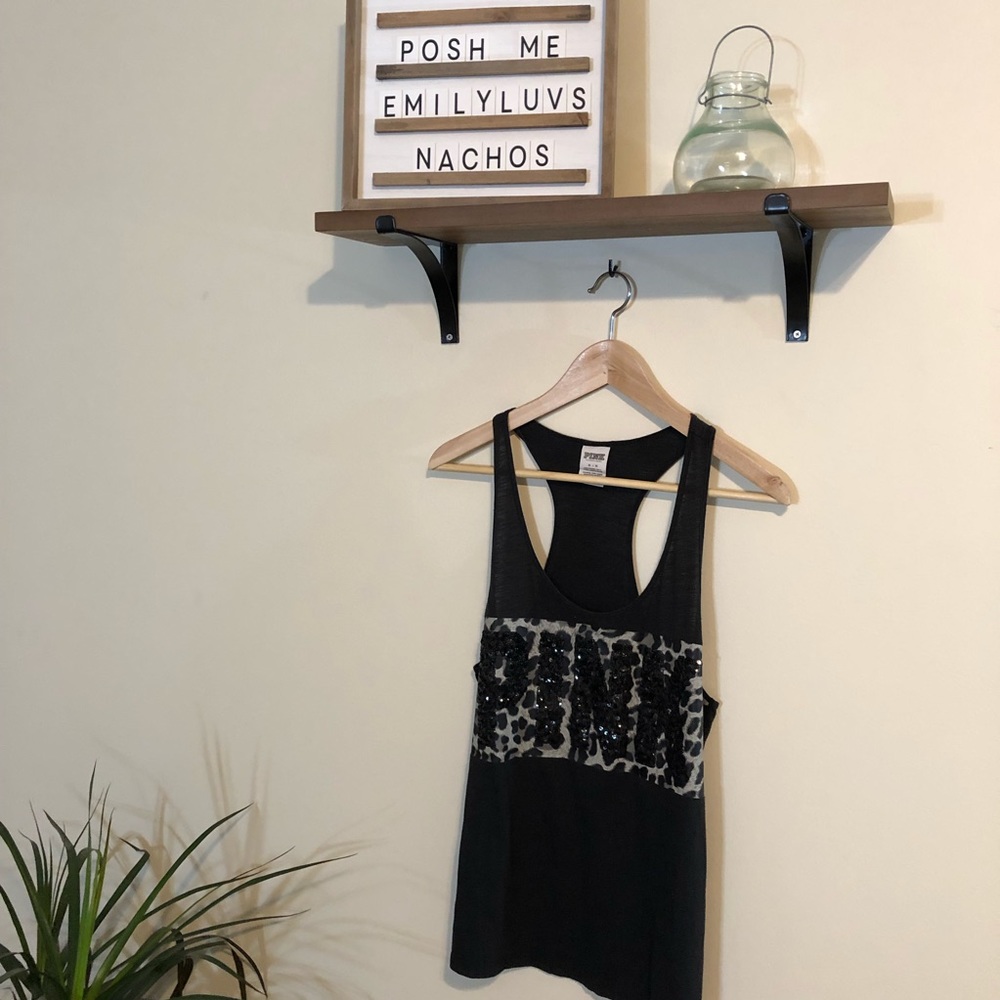 VS PINK tank with sequin detailing